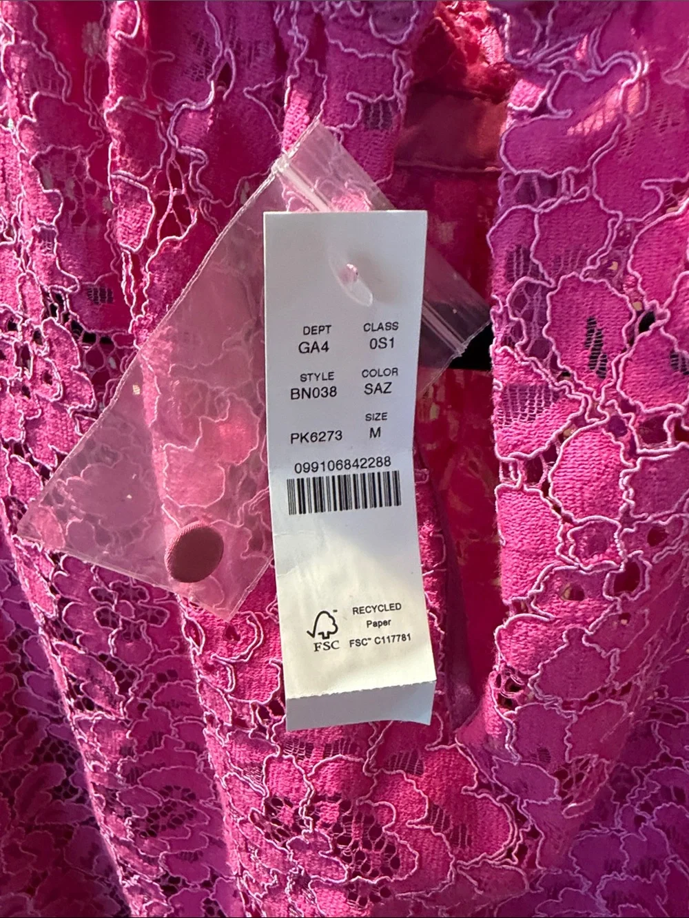 J. Crew bright lace